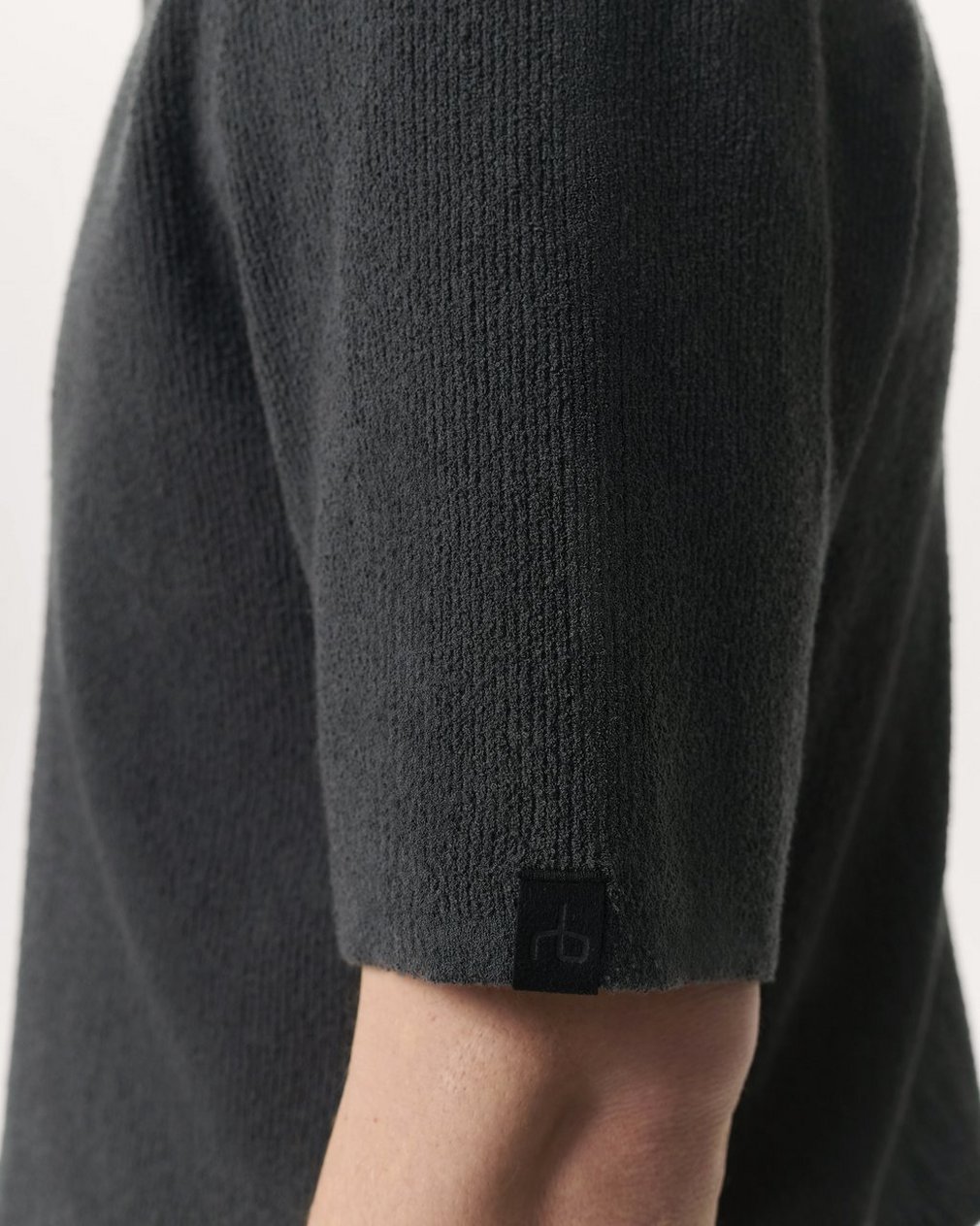 Zuma Johnny Collar Knit Polo Shirt - Dark Grey - Image 6