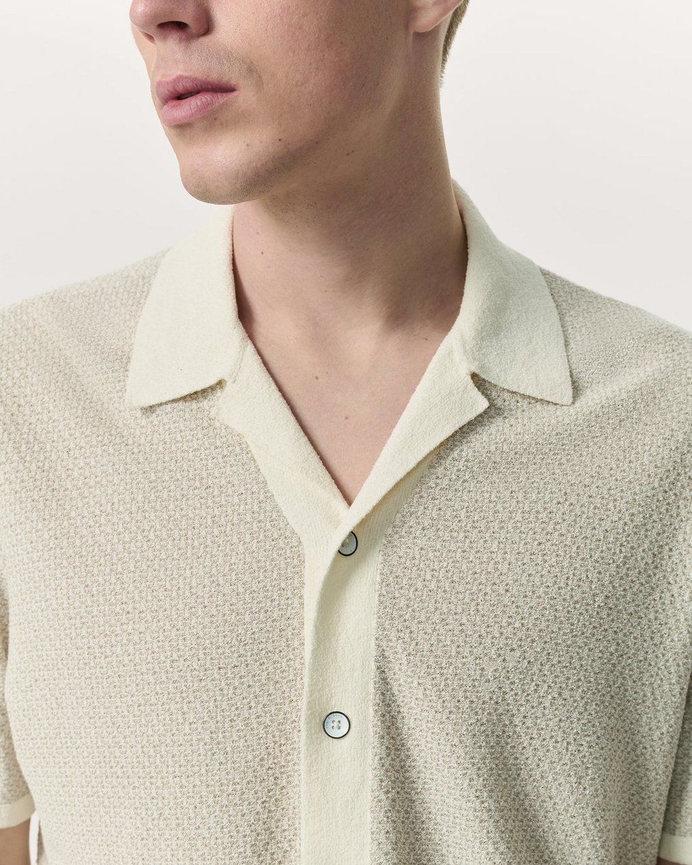 Avery Zig-Zag Zuma Knit Shirt - Ivory - Image 3