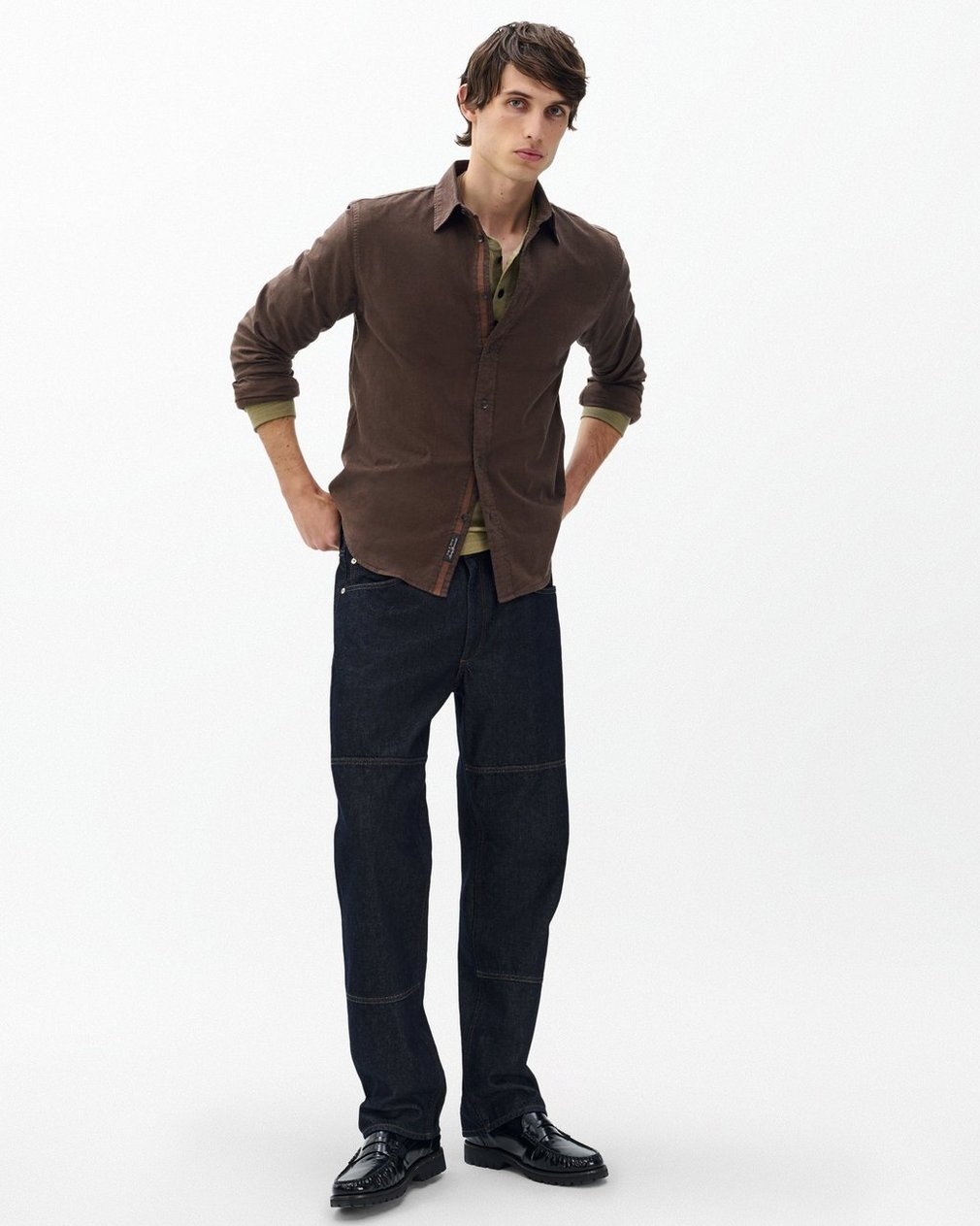 Tomlin Stretch Dobby Shirt - Dark Brown - Image 3