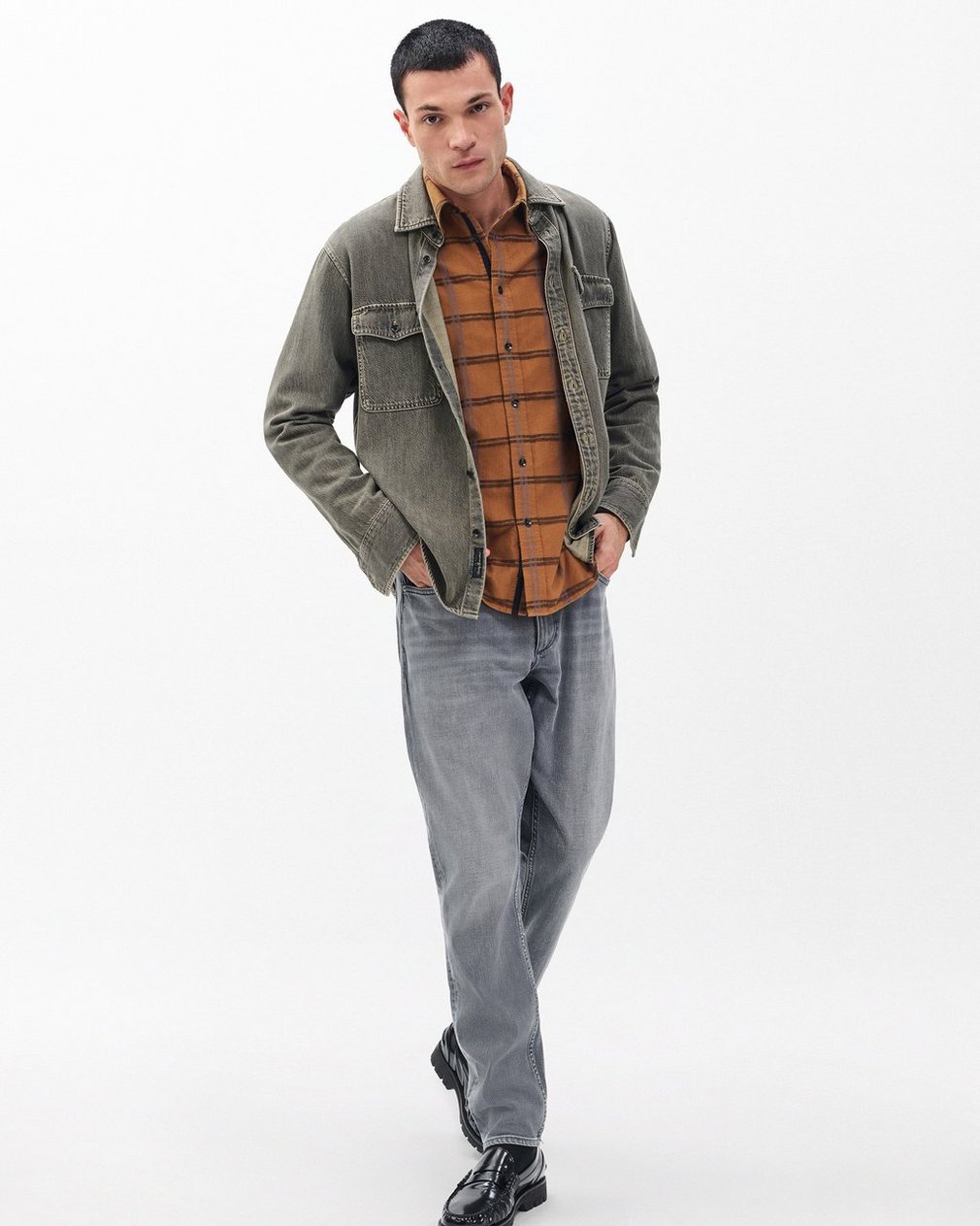 Tomlin Brushed Oxford Shirt - Rust - Image 3