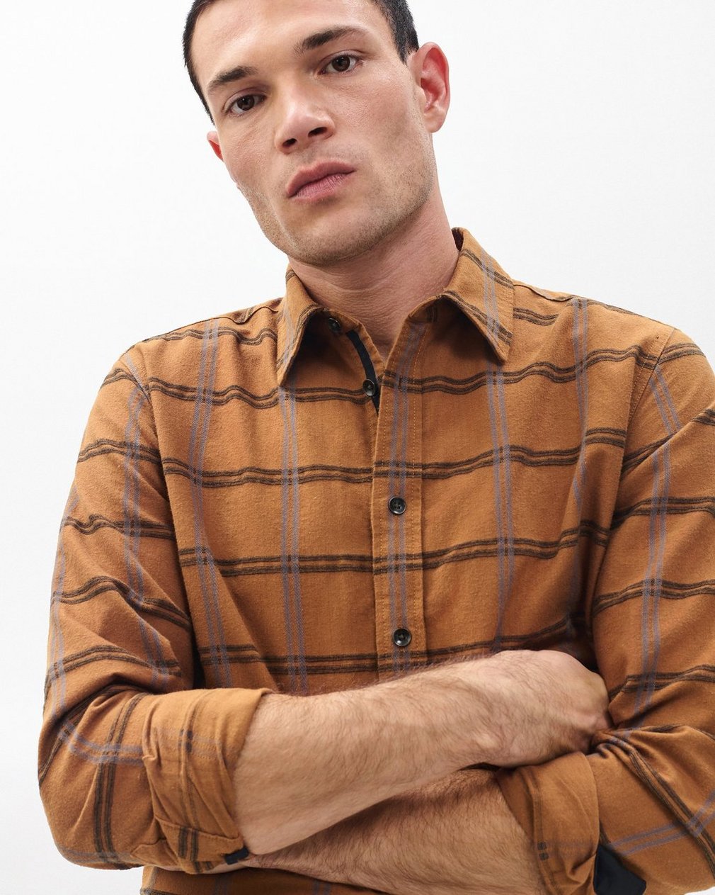 Tomlin Brushed Oxford Shirt - Rust - Image 4