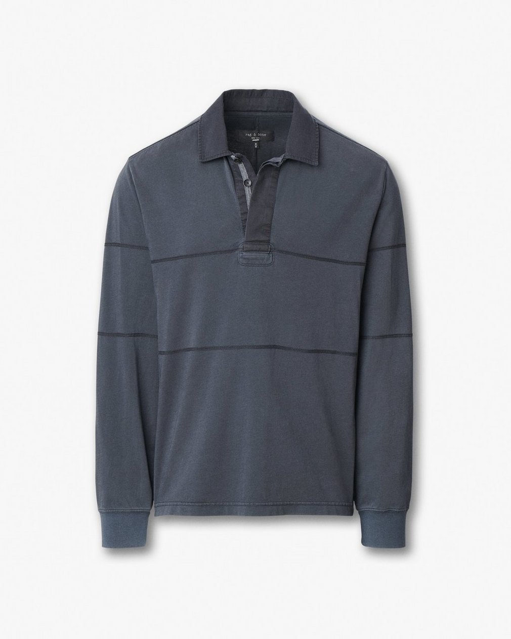Washed Cotton Rugby Shirt - Washed Black - Image 2