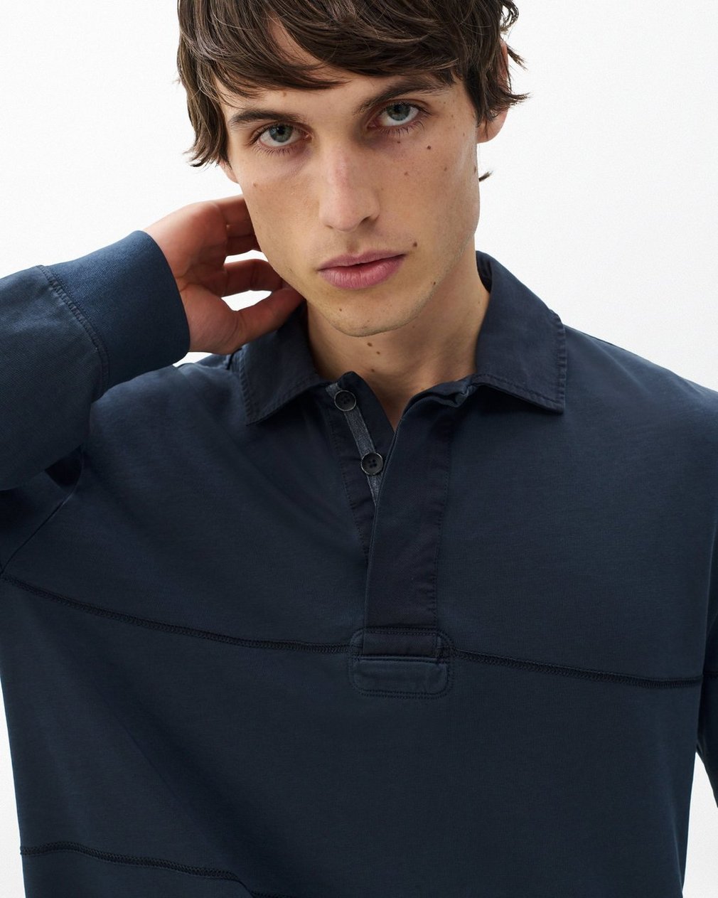 Washed Cotton Rugby Shirt - Washed Black - Image 4