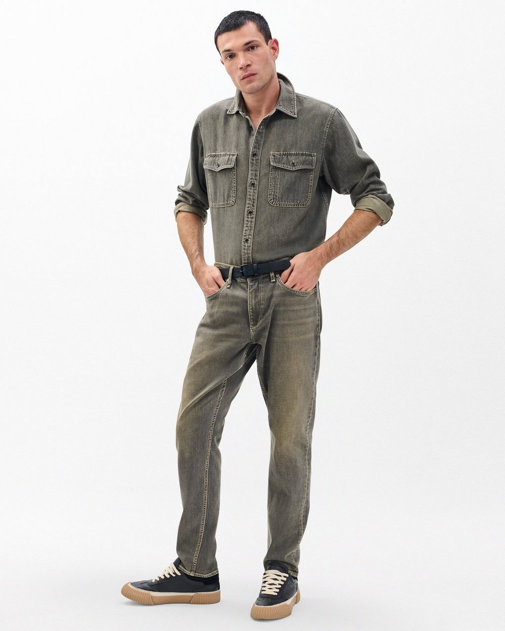 Jack Infuse Denim Shirt - Grey Olive - Image 2