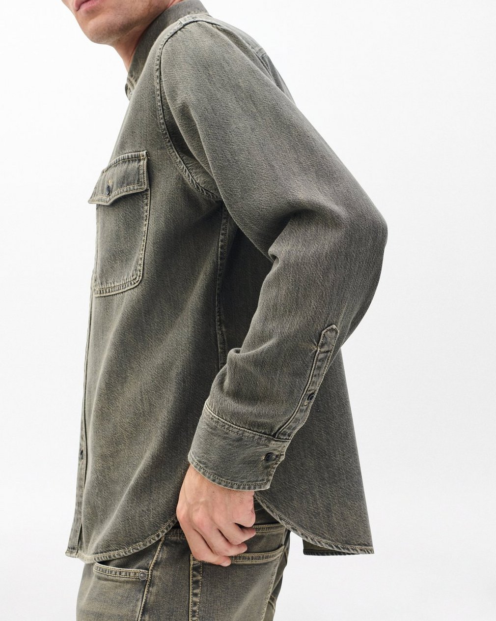 Jack Infuse Denim Shirt - Grey Olive - Image 3