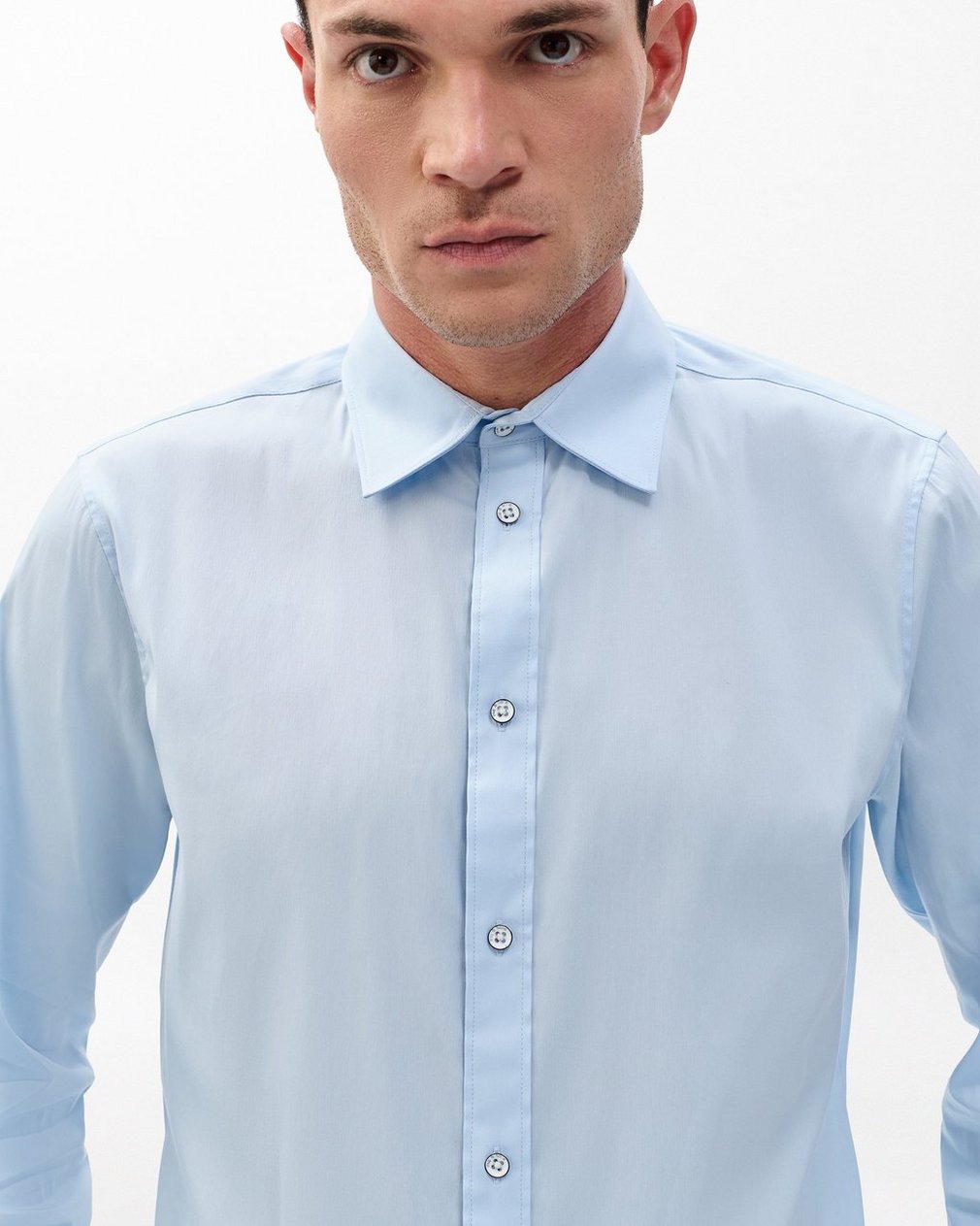 Patrick Poplin Shirt - Light Blue - Image 5