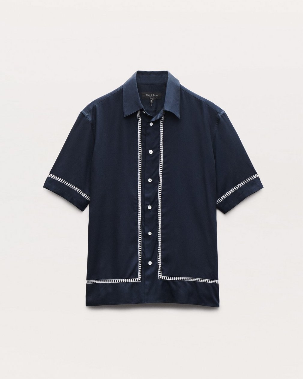 Dalton Embroidered Shirt - Blue Ezra Stripe - Image 2