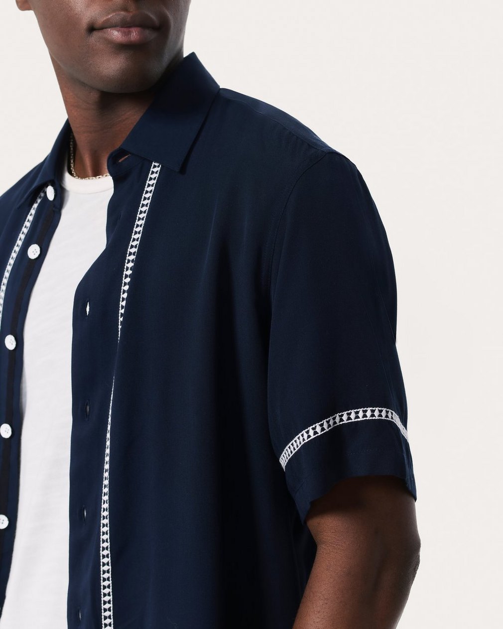 Dalton Embroidered Shirt - Blue Ezra Stripe - Image 4