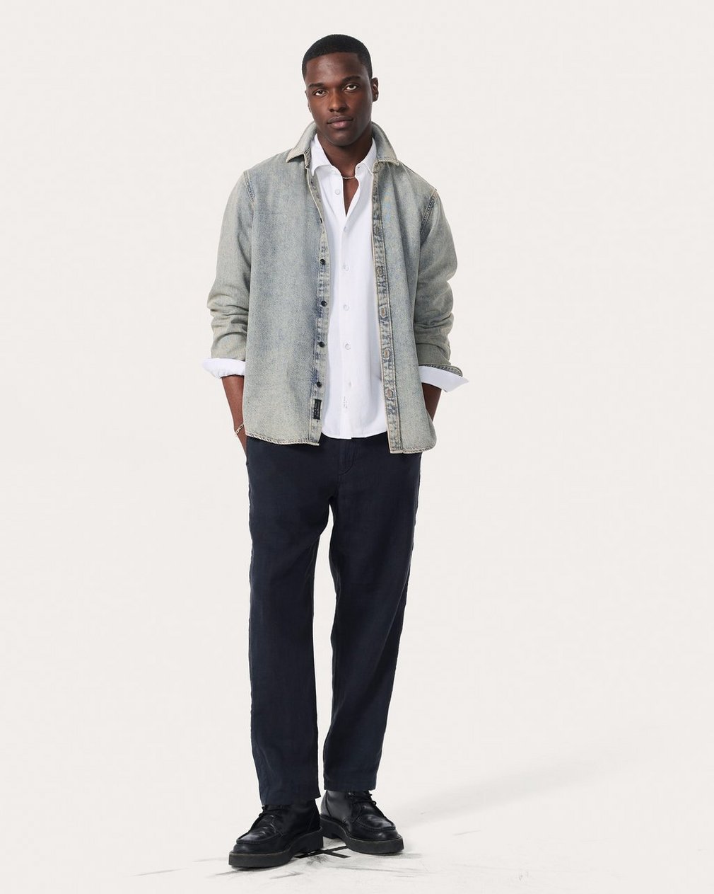 Dalton Canvas Shirt - White - Image 3