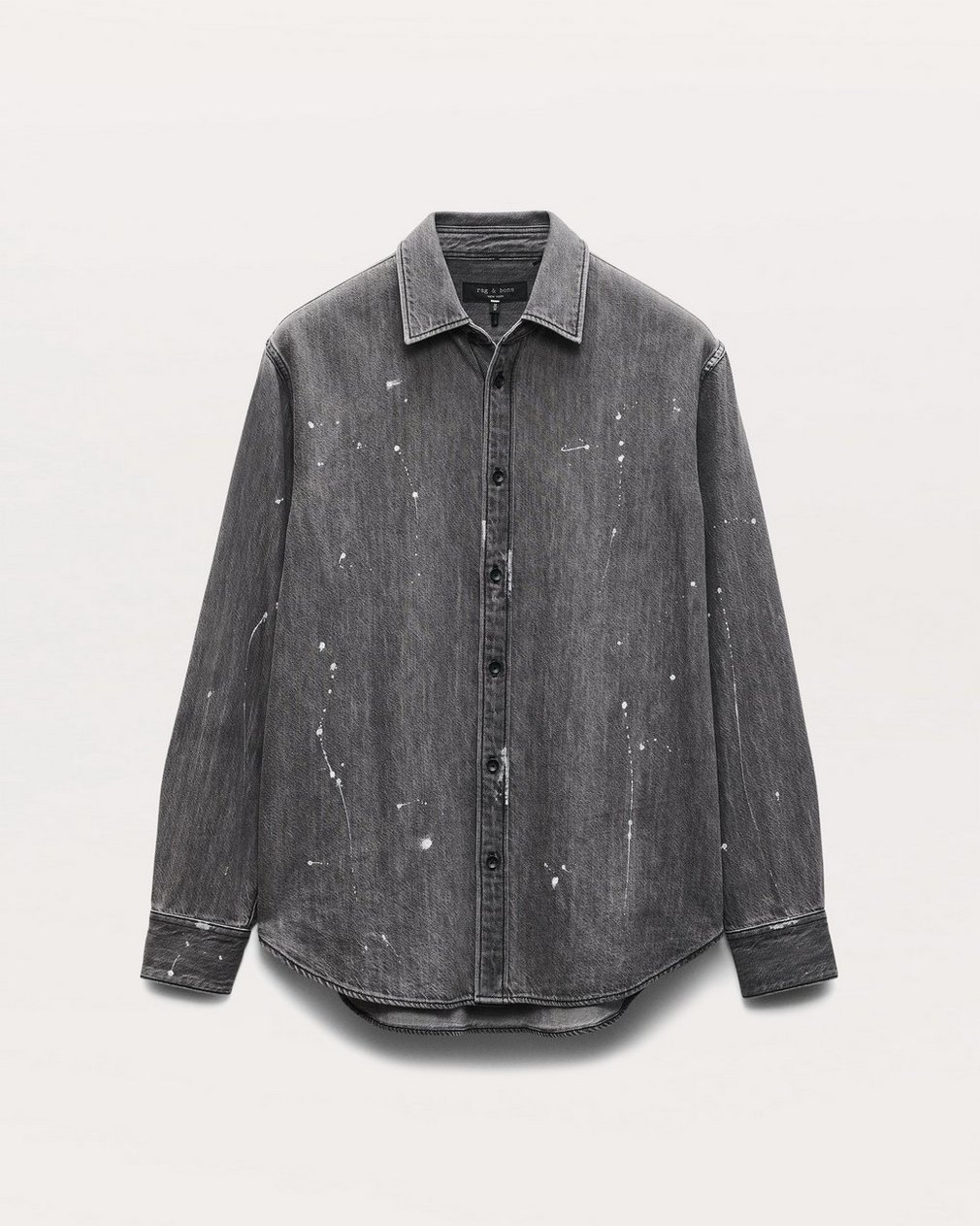Finch Hand-Painted Denim Shirt - Painted Charcoal - Image 2