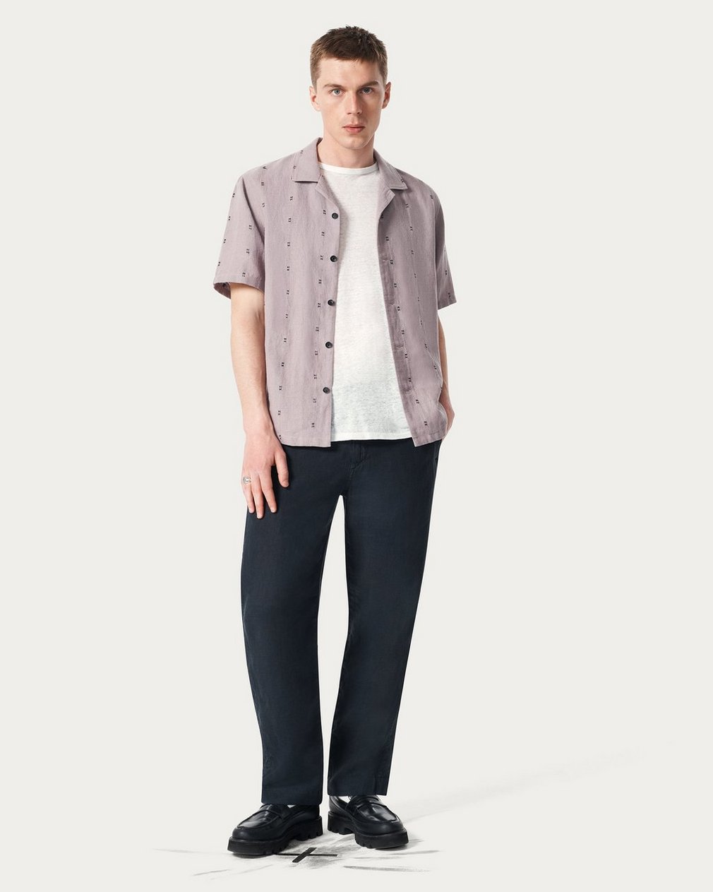 Avery Embroidered Camp Shirt - Gull Remi Stripe - Image 3