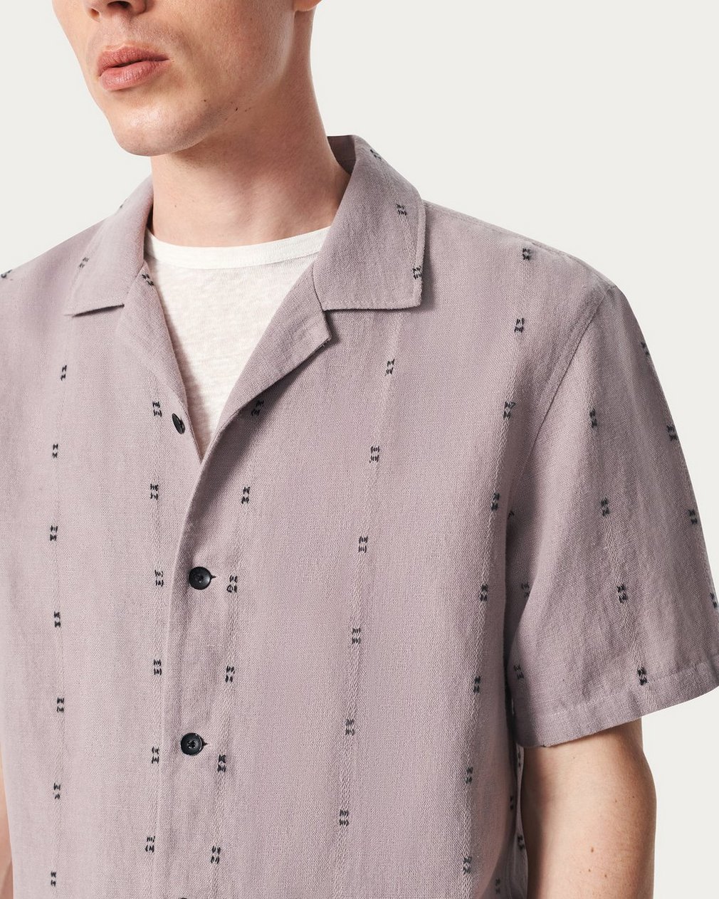 Avery Embroidered Camp Shirt - Gull Remi Stripe - Image 4