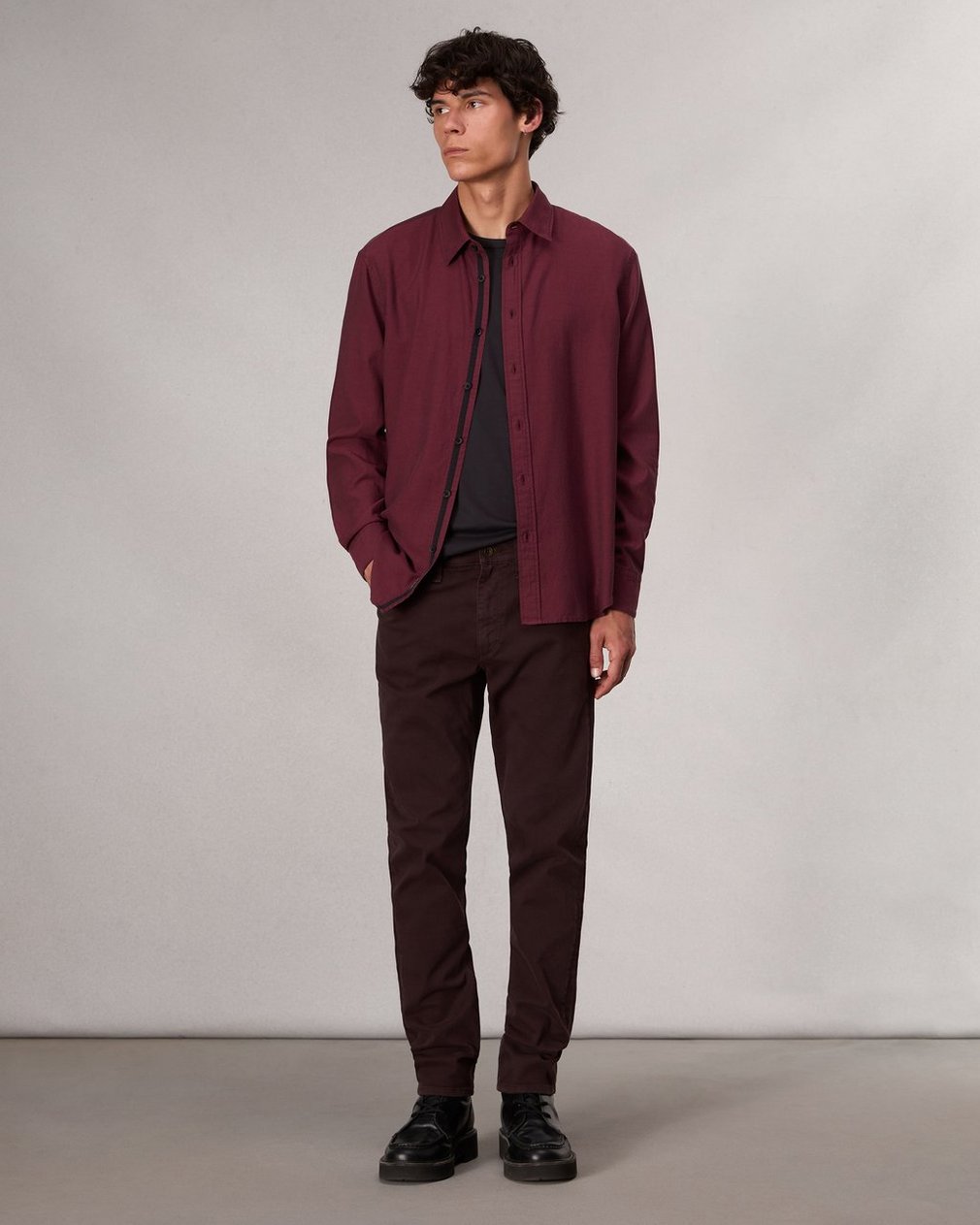 Finch Textured Striped Shirt - Red Stripe - Image 3
