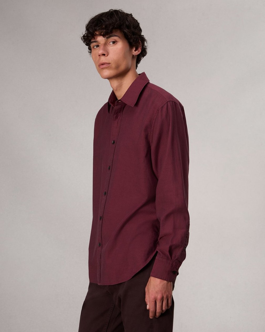 Finch Textured Striped Shirt - Red Stripe - Image 4