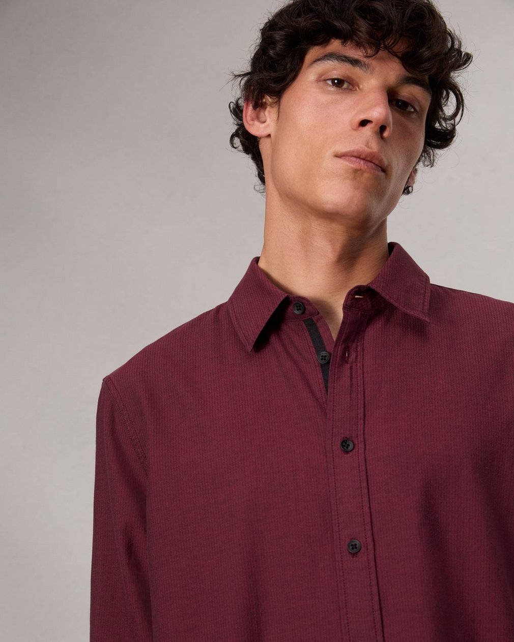 Finch Textured Striped Shirt - Red Stripe - Image 6