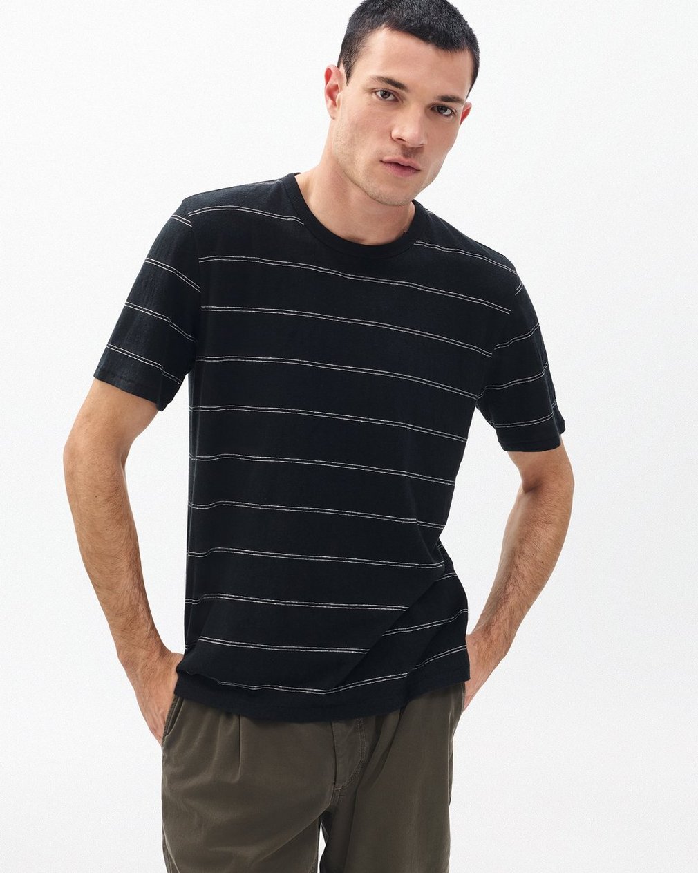 Classic Striped Tee - Black - Image 2