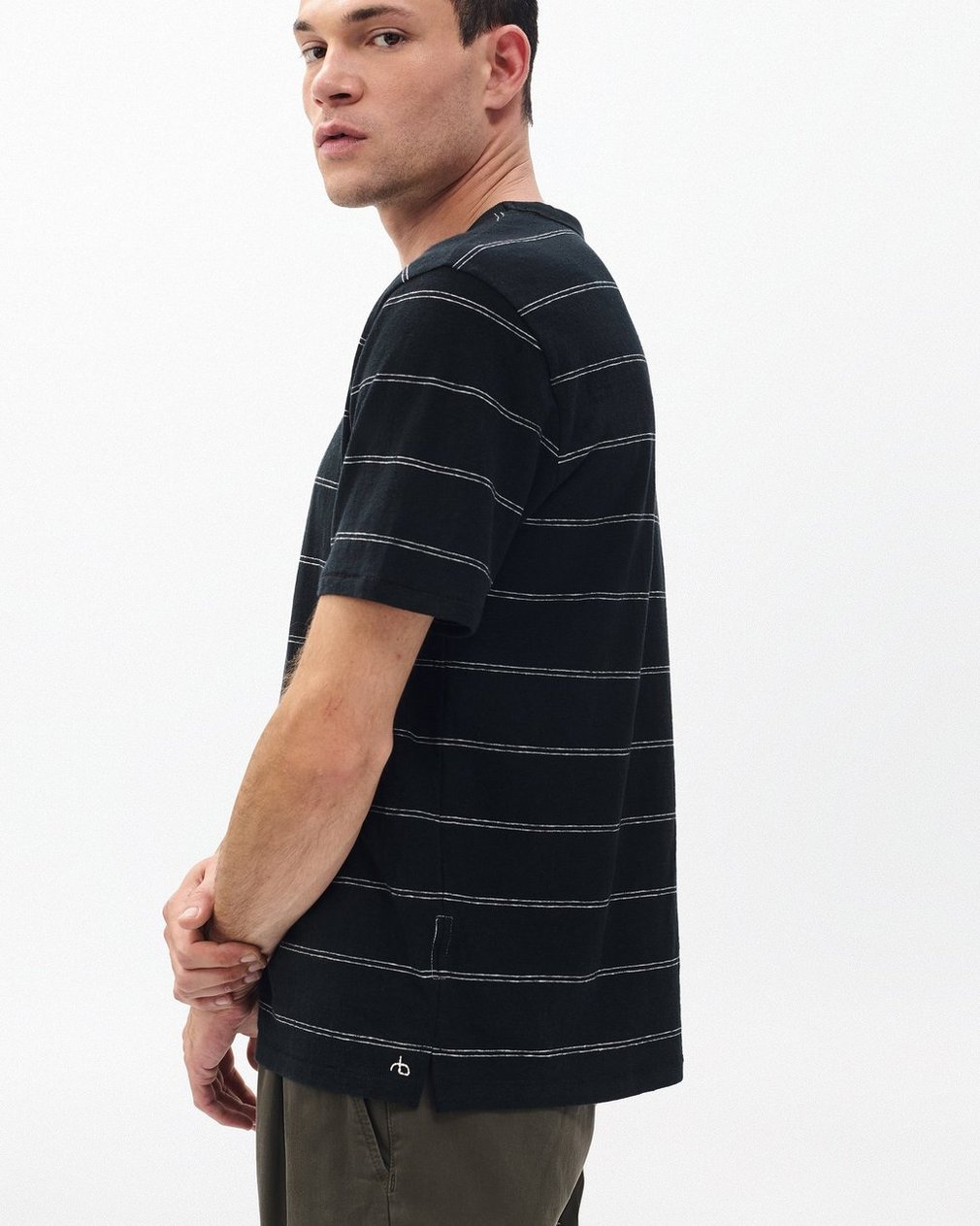 Classic Striped Tee - Black - Image 4
