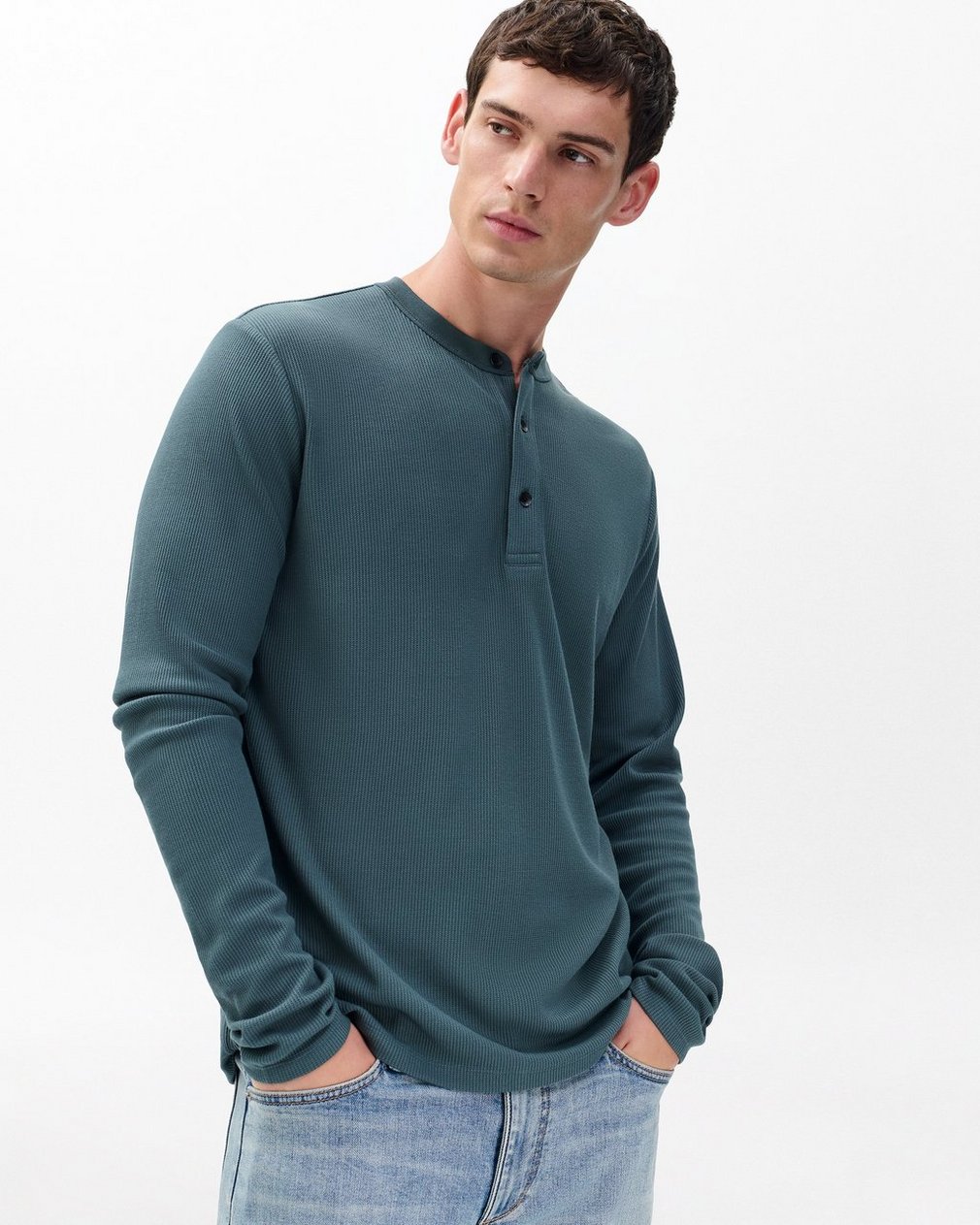 Tech Waffle Henley - Slate - Image 2
