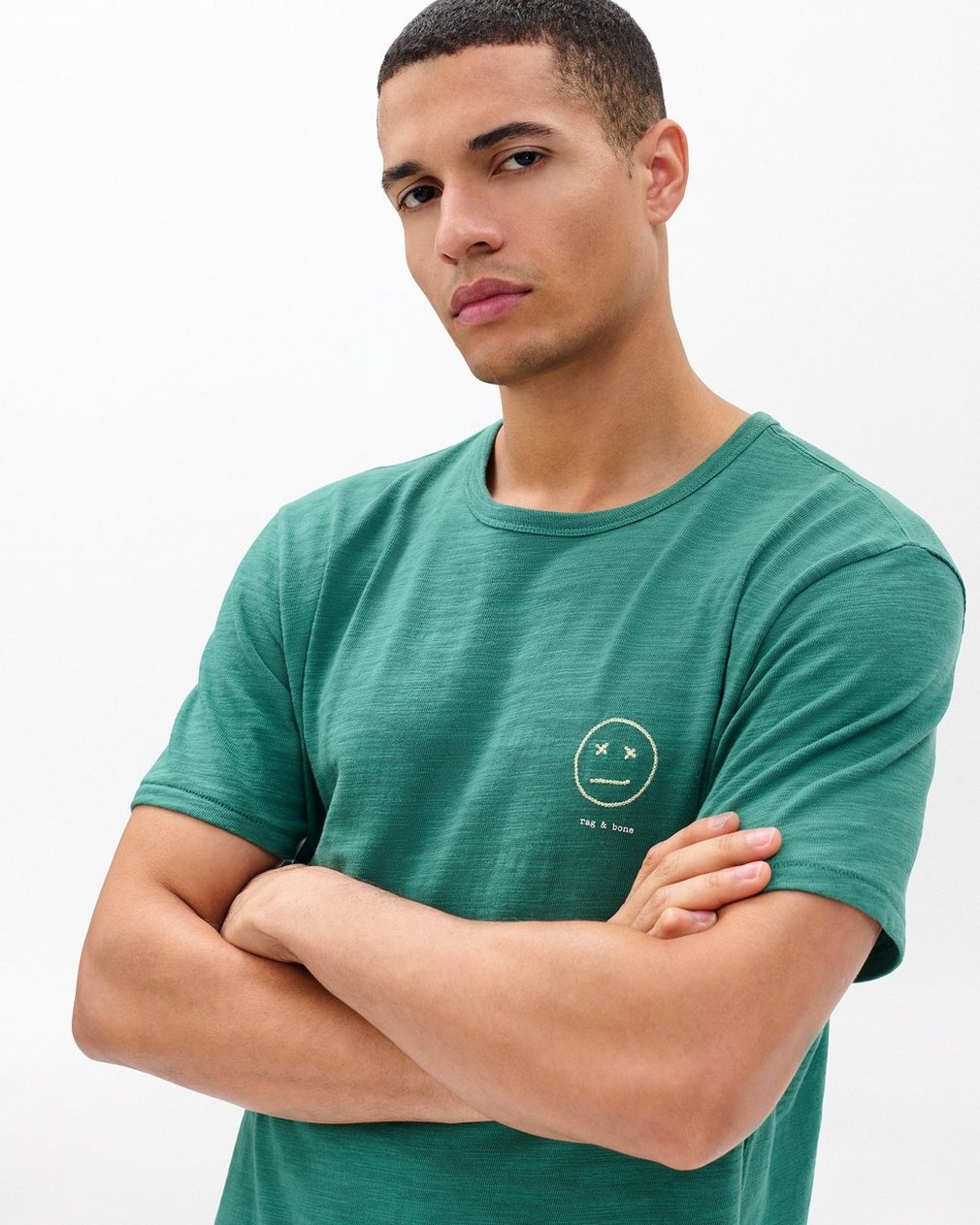 Sour Face Embroidered Tee - Pine Forest - Image 4