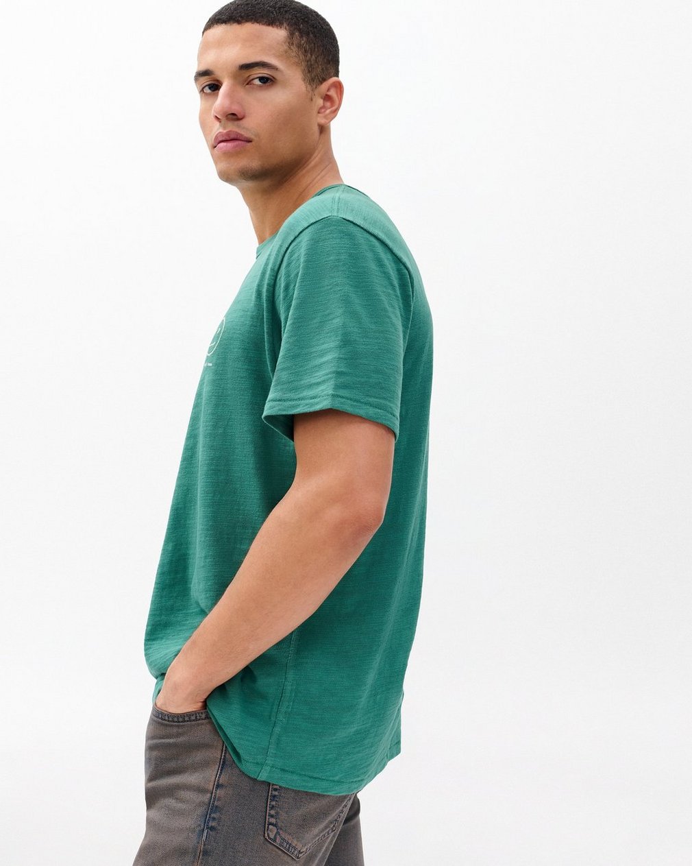 Sour Face Embroidered Tee - Pine Forest - Image 5