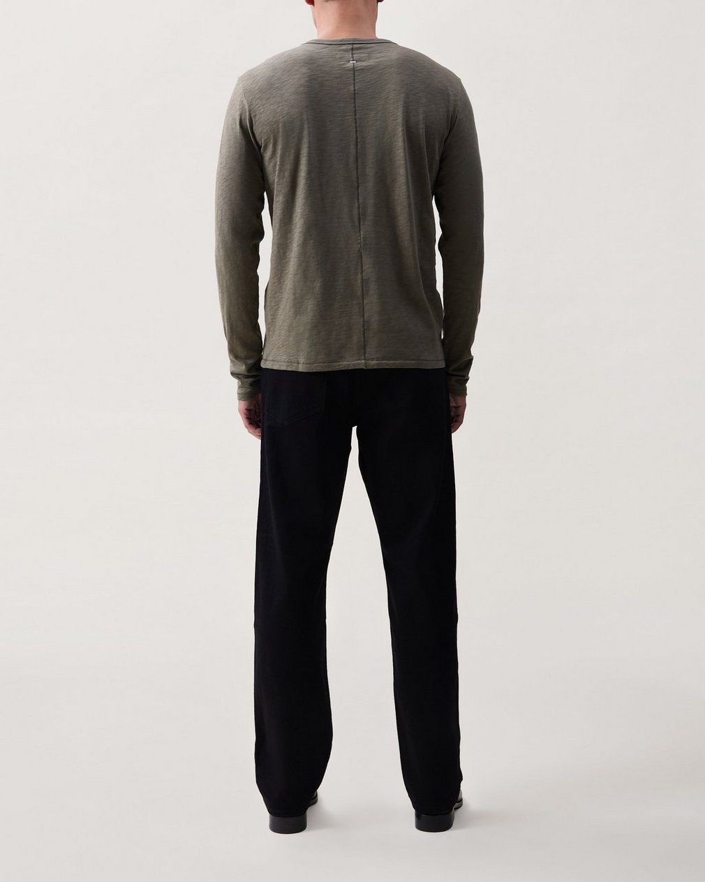 Classic Slub Cotton Long-Sleeve Tee - Olive - Image 2