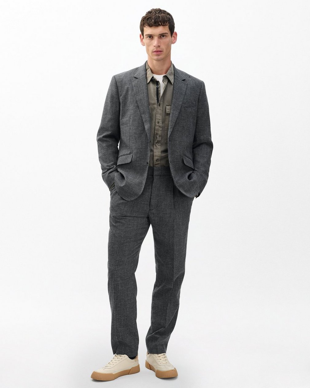 Butler Italian Houndstooth Blazer - Black/Grey - Image 2
