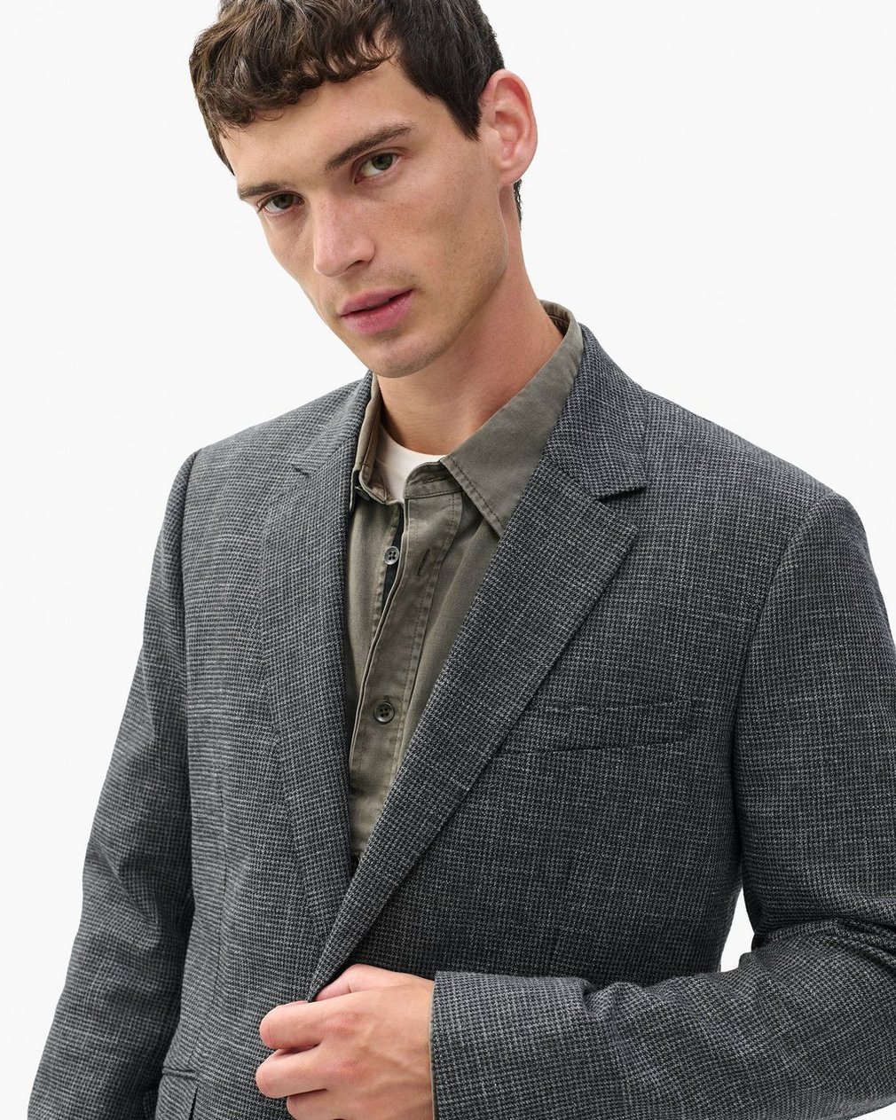Butler Italian Houndstooth Blazer - Black/Grey - Image 3