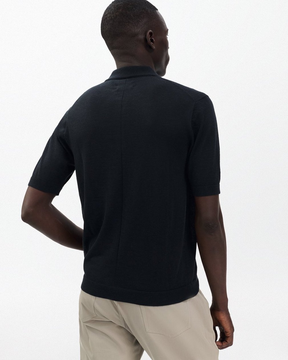 Downing Lightweight Cashmere Polo - Black - Image 6